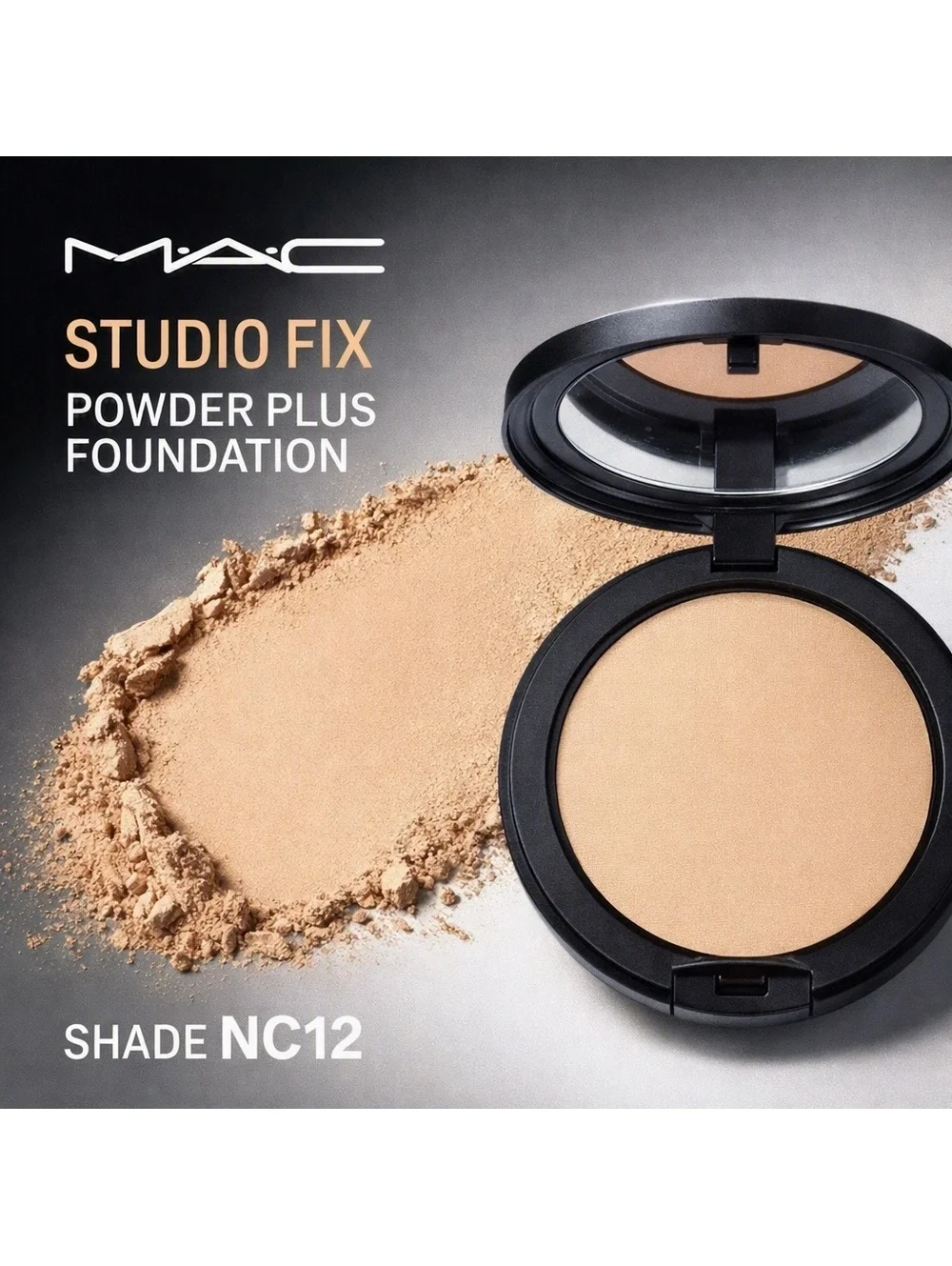 MAC Studio Fix Powder Plus Foundation NC12 | Buildable Blur-Matte 24 Hr NEW